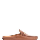 DARK BROWN CALFSKIN SLIP-ON WITH METAL DETAIL