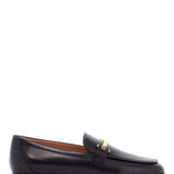 BLACK CALFSKIN WOMEN'S LOAFERS WITH METALLIC BAND